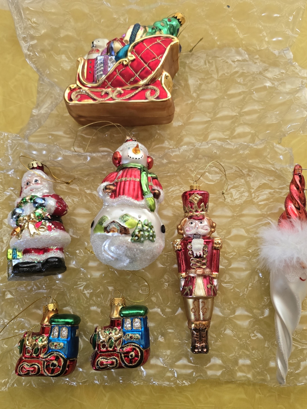 Festive Assorted Glass Christmas Ornaments - Red, Green, White